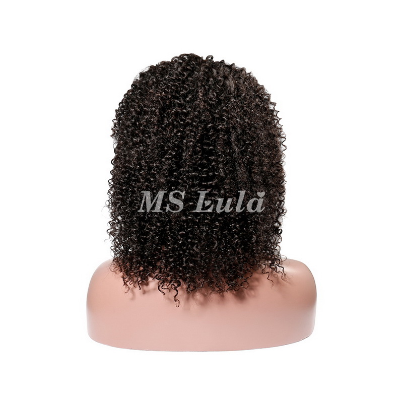 Kinky Curly Wig With Bangs Machine-made Wig For Black Women - 图片 4